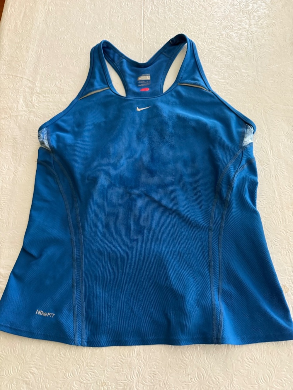 Nike Dri Fit Wms Royal Blue w/ pattern and bra Tank Top size L